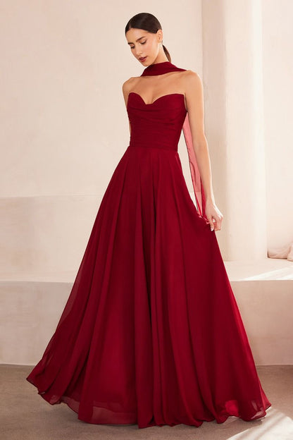 Strapless sweetheart neckline A-line dress